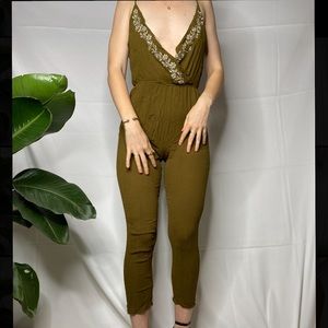 Cute Fall Jumpsuit - Green